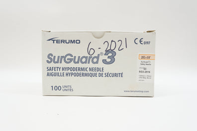 Terumo SG3-2516 SurGuard 3 Safety Ndle 25G x 5/8inch - Box of 70